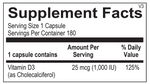 REGENERATE Vitamin D3 1000 (180 capsules)